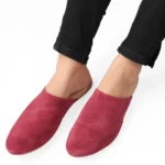 Abby Burgandy Suede Flat Mule