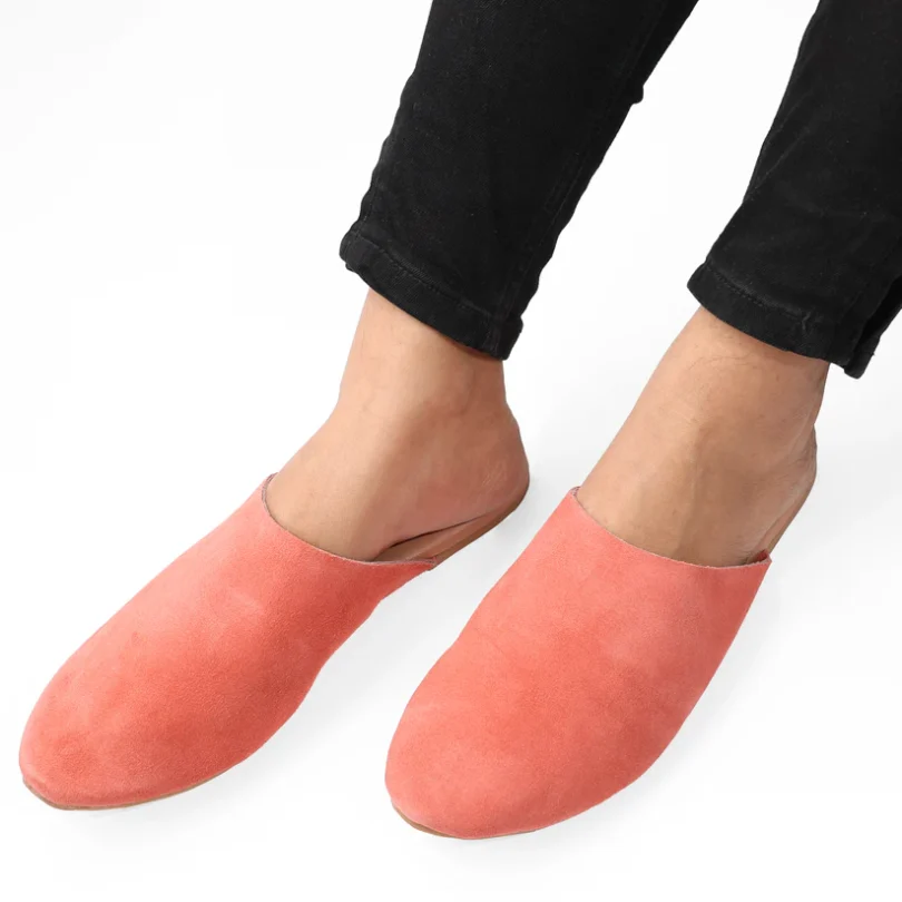 Abby Coral Suede Flat Mule