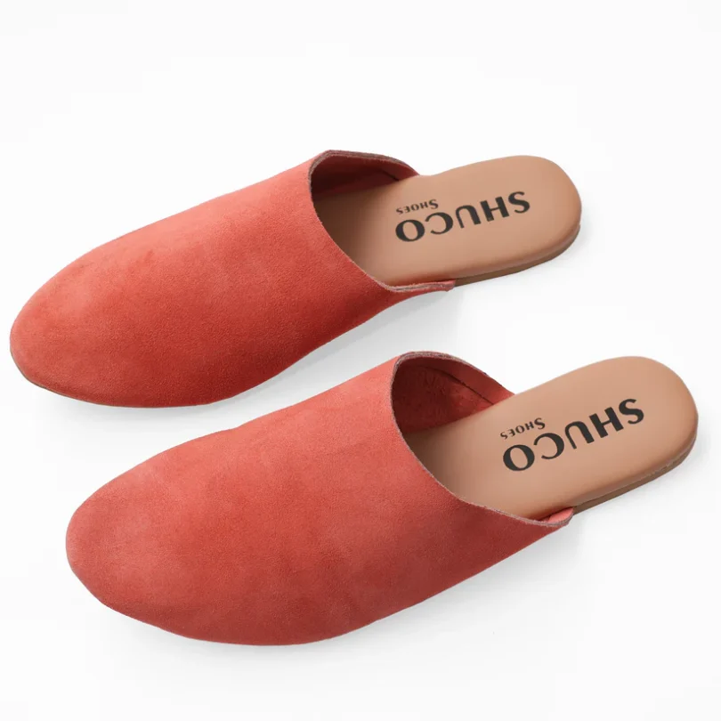 Abby Coral Suede Flat Mule - Image 3