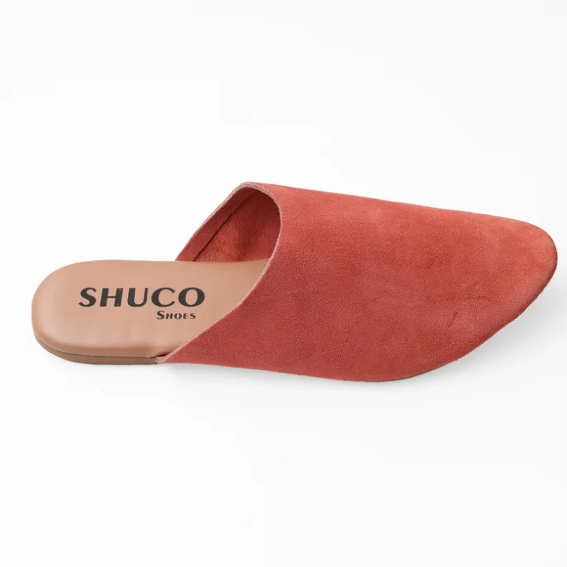 Abby Coral Suede Flat Mule - Image 2